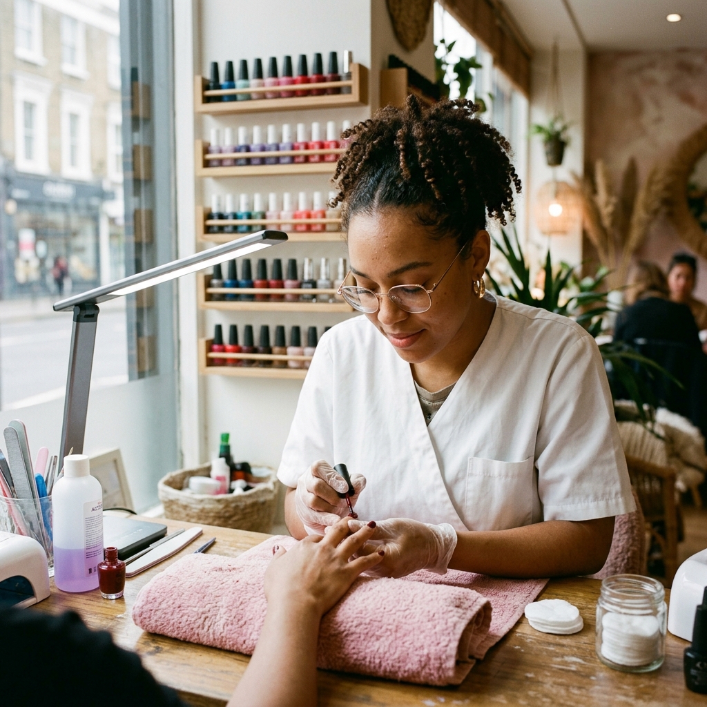 Featured nail artist at work in studio